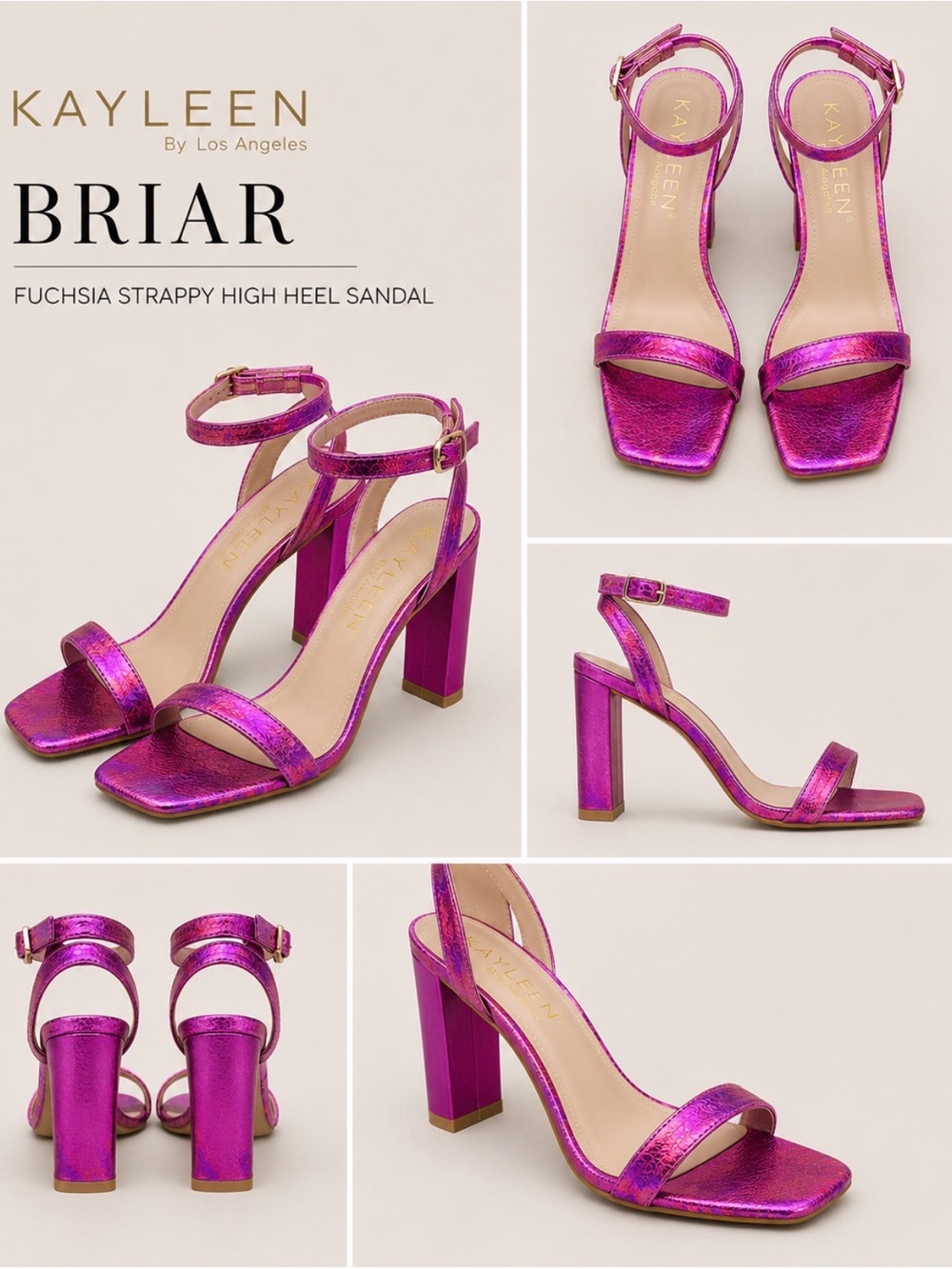 NWB - Kayleen - Briar Fuchsia Strappy High Heel Sandal - 7.5
